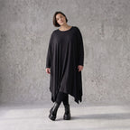 Fließendes A-Linienkleid aus Slinky mit Stretch und Rundhalsausschnitt pflegeleicht