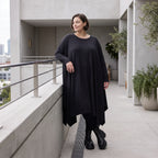Fließendes A-Linienkleid aus Slinky mit Stretch und Rundhalsausschnitt pflegeleicht