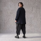 Marine Strickjacke in Glockenform mit Reißverschluss Taschen und softem Stretchmix