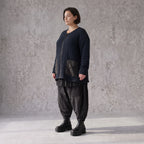Marine Strickjacke in Glockenform mit Reißverschluss Taschen und softem Stretchmix