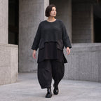 Kastiger warmer Stricküberwurf aus Baumwolle mit Memorytaftdetail und Stretchkomfort