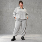 Graue Ballonjeans aus Stretchdenim in lockerer Form für bequemen lässigen Alltagslook