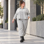 Graue Ballonjeans aus Stretchdenim in lockerer Form für bequemen lässigen Alltagslook