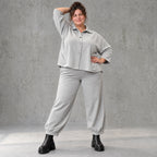 Graue Ballonjeans aus Stretchdenim in lockerer Form für bequemen lässigen Alltagslook