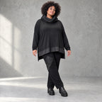 Winterhose aus Stretchjersey mit geradem Bein elastischem Bund und Overlocknahtdetail