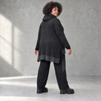 Winterhose aus Stretchjersey mit geradem Bein elastischem Bund und Overlocknahtdetail