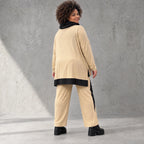 Rollkragenshirt aus Viskosejersey mit Taftdetail asymmetrisch vorne kurz hinten lang