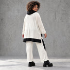 Rollkragenshirt aus fließendem Jersey mit Stretch Vokuhilaform mit seitlichen Schlitzen