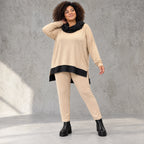 Karottenleggings aus Viskosejersey mit Elasthan schmal geschnitten mit elastischem Bund