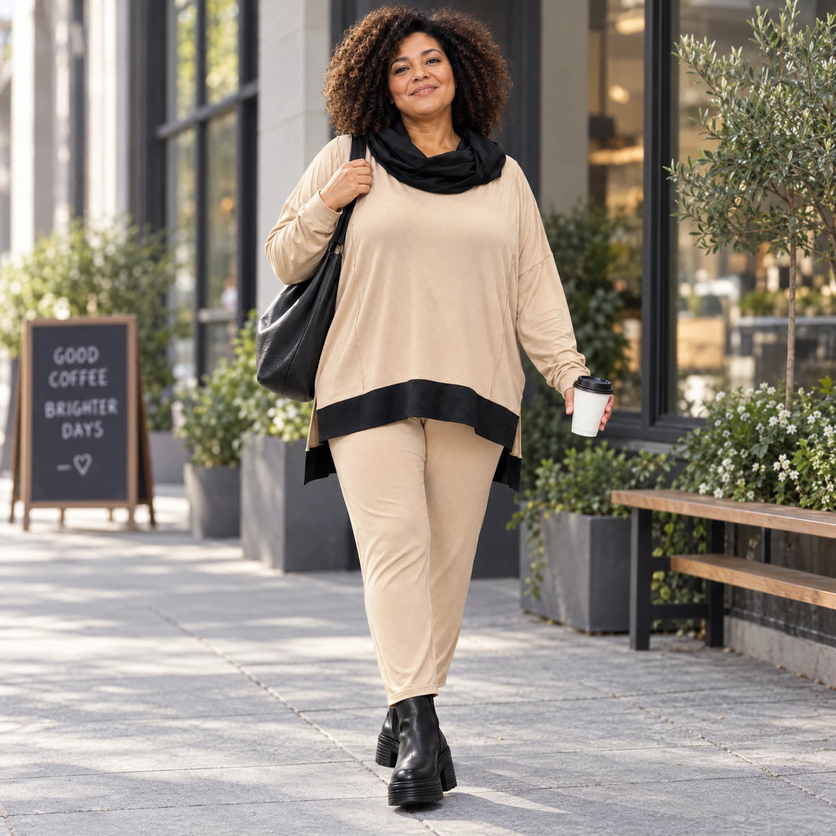 Karottenleggings aus Viskosejersey mit Elasthan schmal geschnitten mit elastischem Bund
