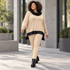 Karottenleggings aus Viskosejersey mit Elasthan schmal geschnitten mit elastischem Bund