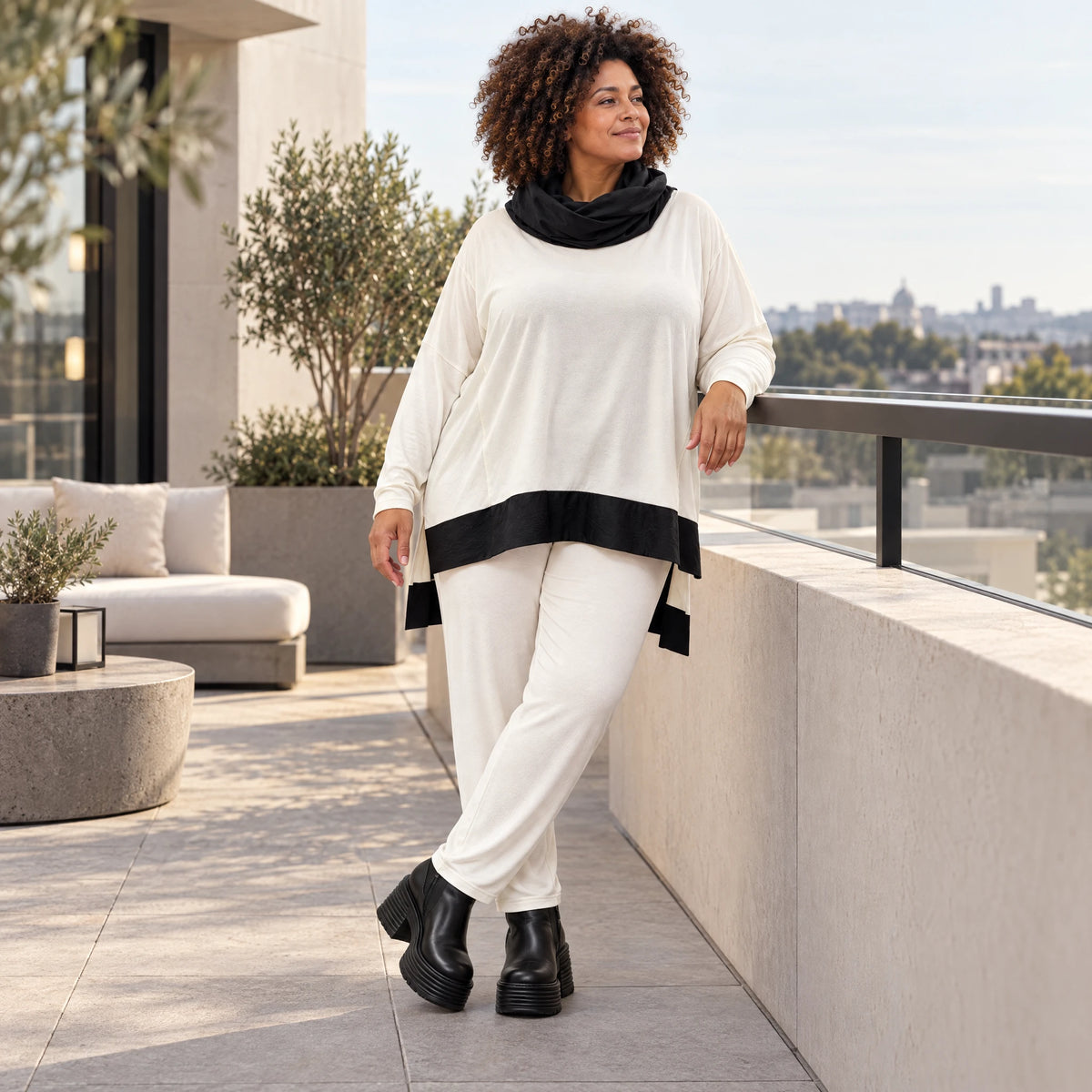 Weiche dehnbare Leggings in Karottenform mit elastischem Bund als Winterbasic