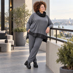Graue Karottenleggings aus Jersey mit Stretch und Elastikbund weich und bequem warm