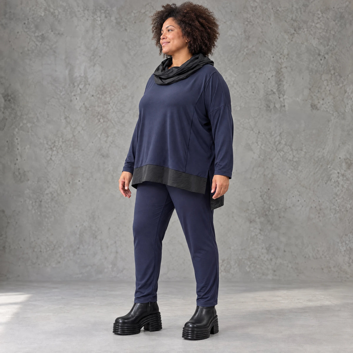 Winter Karottenleggings aus warmem Viskosejersey mit Stretch und bequemem Dehnbund