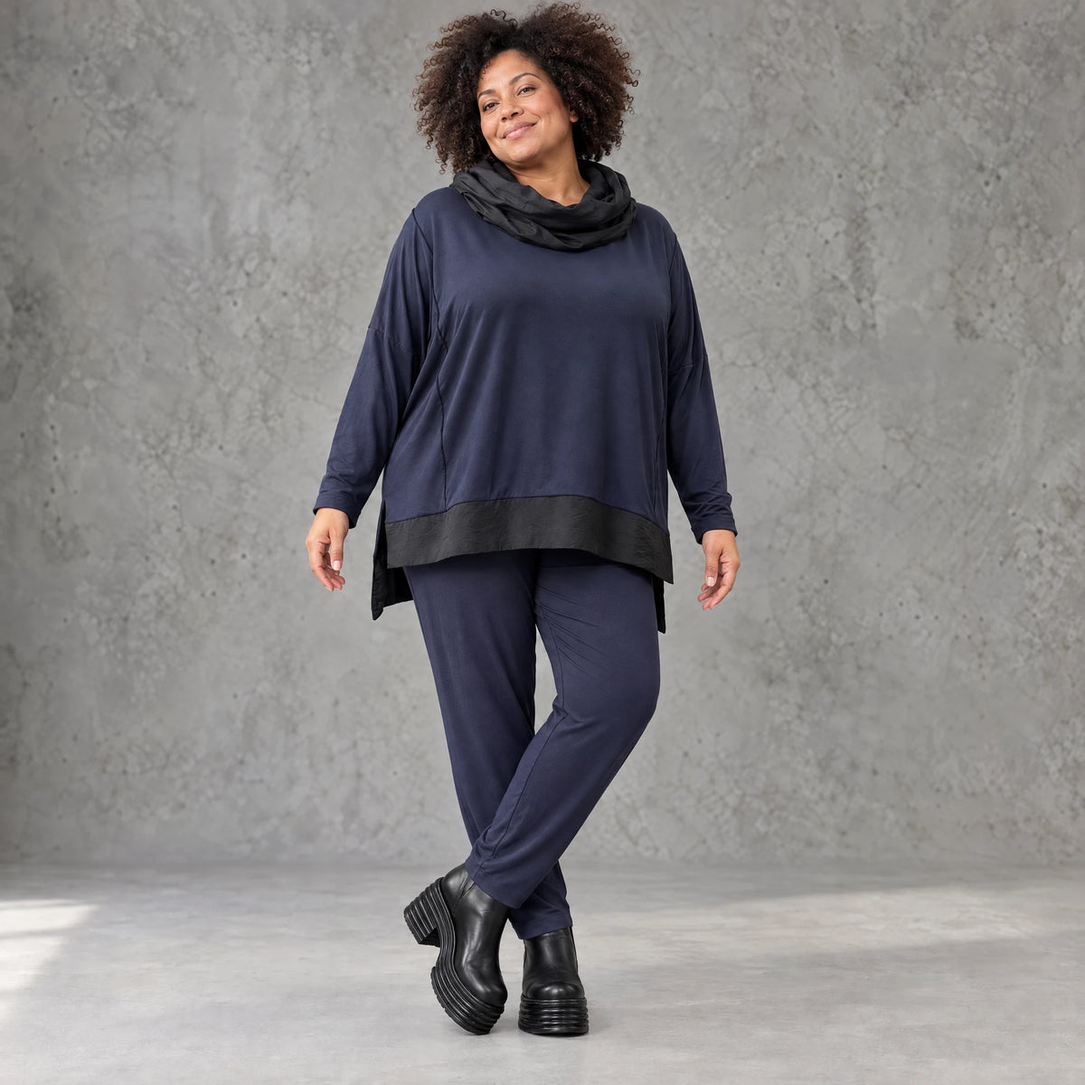 Winter Karottenleggings aus warmem Viskosejersey mit Stretch und bequemem Dehnbund