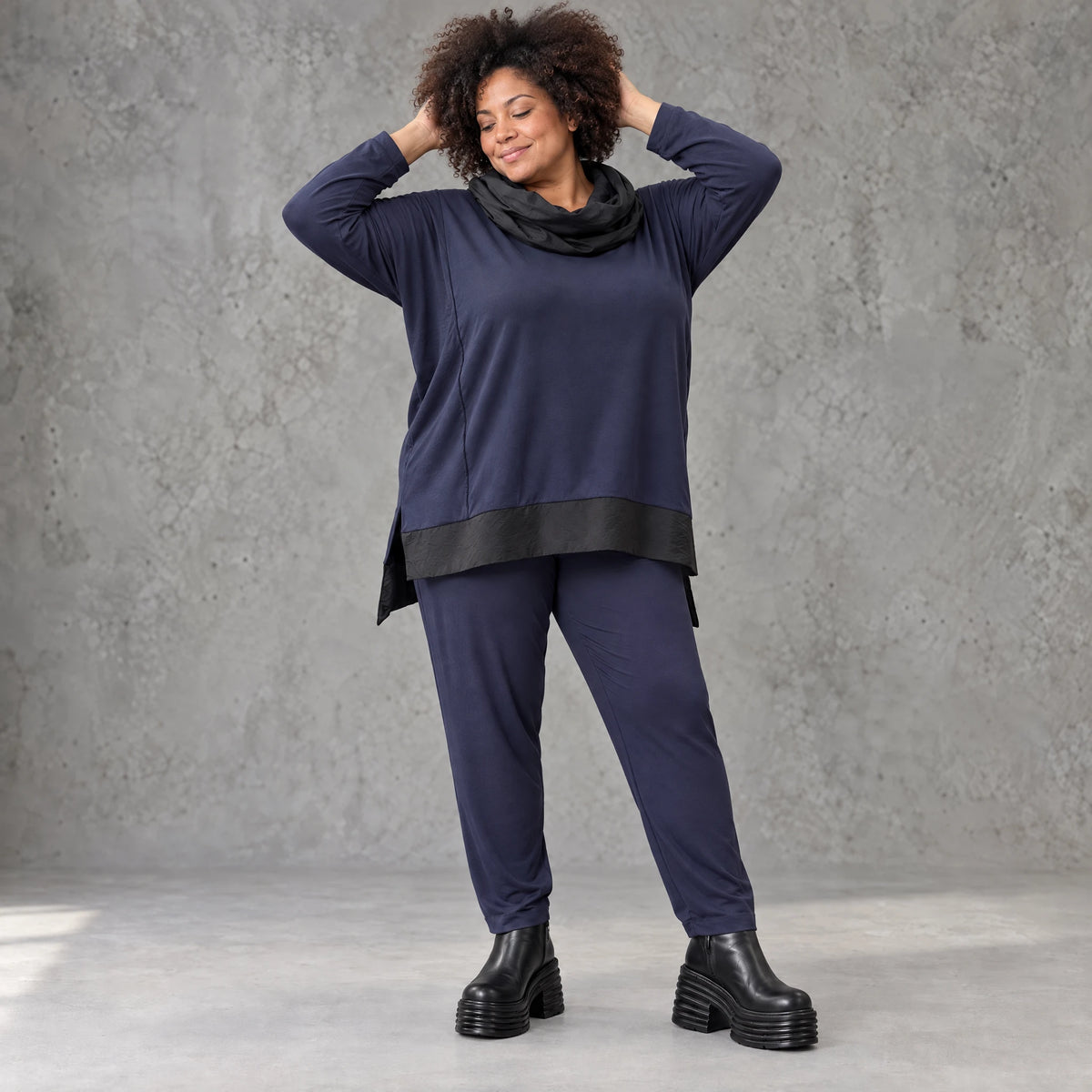 Winter Karottenleggings aus warmem Viskosejersey mit Stretch und bequemem Dehnbund