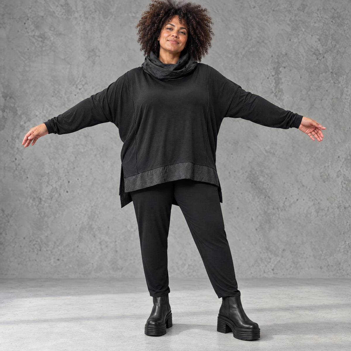 Bequeme Jerseyleggings aus Viskose mit Elasthan im Karottenschnitt mit Elastikbund
