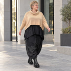 Überwurf aus reiner Baumwolle in Beige mit kastiger Passform weich warm und locker