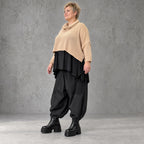 Überwurf aus reiner Baumwolle in Beige mit kastiger Passform weich warm und locker