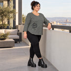 Shirt aus weichem Stretchjersey in Schwarz/Weiß mit 7/8-Arm und gerundetem Schnitt