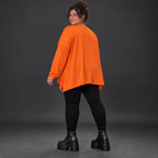 Langarmshirt in Orange aus weichem Stretchjersey mit schmeichelnder A-Linie für jeden Tag