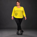 Shirt in leuchtendem Gelb aus weichem Stretchjersey mit Rundhalsausschnitt und 7/8-Arm