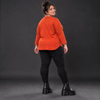 Shirt in Orange aus weichem Stretchjersey mit gerundetem Saum und aufgesetzten Taschen