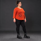 Shirt in Orange aus weichem Stretchjersey mit gerundetem Saum und aufgesetzten Taschen
