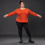 Shirt in Orange aus weichem Stretchjersey mit gerundetem Saum und aufgesetzten Taschen