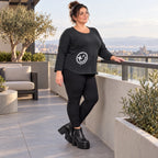 Schwarzes Basic Shirt aus weichem Stretchjersey mit Rundhalsausschnitt und 7/8-Arm