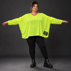 Lässiges Langarmshirt in leuchtendem Neongelb mit V-Ausschnitt aus weichem Stretchjersey