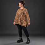 Feinstrickshirt in Braun/Schoko mit fließender A-Linie weich und flauschig aus Italien