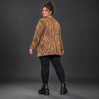 Flauschiges Langarmshirt in Braun/Schoko aus warmem Feinstrick mit schmeichelnder A-Linie