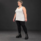 Ärmelloses Basic Top aus weichem Modal mit Stretch in Beige mit seitlichen Schlitzen