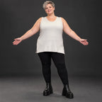 Ärmelloses Basic Top aus weichem Modal mit Stretch in Beige mit seitlichen Schlitzen