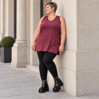 Ärmelloses Top in Bordeaux aus Modalstretch mit geradem Schnitt und Seitenschlitzen