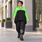 Überwurf in frischem Grün aus weichem Stretchjersey mit gerader Form und Vokuhilalinie