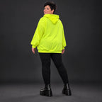 Hoody in Neongelb aus weichem Stretchjersey aus Italien mit Kapuze und gerader Passform