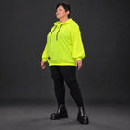 Hoody in Neongelb aus weichem Stretchjersey aus Italien mit Kapuze und gerader Passform