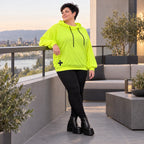 Hoody in Neongelb aus weichem Stretchjersey aus Italien mit Kapuze und gerader Passform