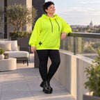 Hoody in Neongelb aus weichem Stretchjersey aus Italien mit Kapuze und gerader Passform