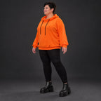 Hoody in leuchtendem Orange aus weichem Stretchjersey mit Kapuze und langen Ärmeln