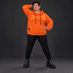 Hoody in leuchtendem Orange aus weichem Stretchjersey mit Kapuze und langen Ärmeln