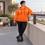 Hoody in leuchtendem Orange aus weichem Stretchjersey mit Kapuze und langen Ärmeln