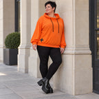 Hoody in leuchtendem Orange aus weichem Stretchjersey mit Kapuze und langen Ärmeln