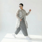 Oversize Bluse in A Form mit Scribble Print und seidig leichter Viskose für große Größen von AKH Premium bei Modeare online shoppen edelmix
