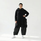 Baggy Ballonhose mit Tiefschritt aus Viskose & Taft – AKH Premium x Modeare – Oversize Lagenlook Wintermode