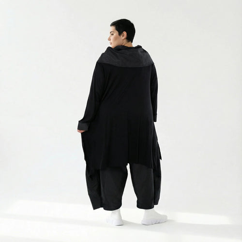 Baggy Ballonhose mit Tiefschritt aus Viskose & Taft – AKH Premium x Modeare – Oversize Lagenlook Wintermode