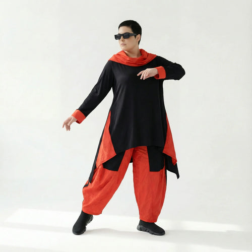 Asymmetrisches Oversize-Shirt aus Viskose-Taft Mix für Winter – AKH Premium Shirt bei Modeare jetzt entdecken