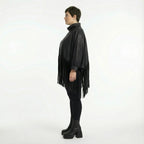 Kastiges Oversize Shirt aus Lederimitat mit Fransen Winter Look AKH Premium Modeare